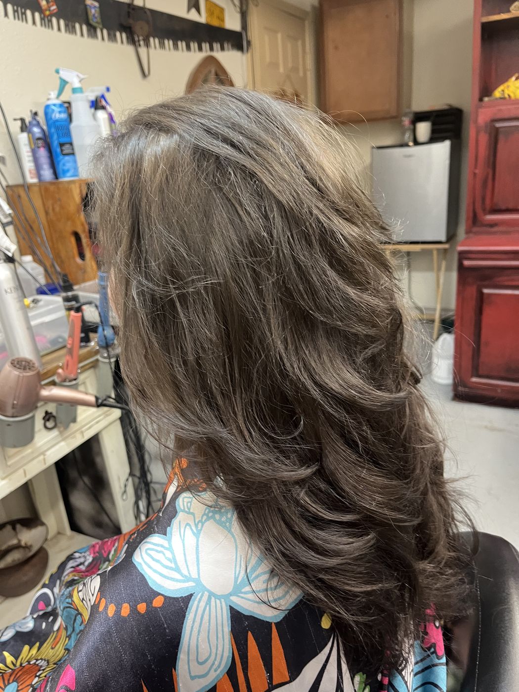 Finished cut and style at Hair Barn in Tyler, Texas