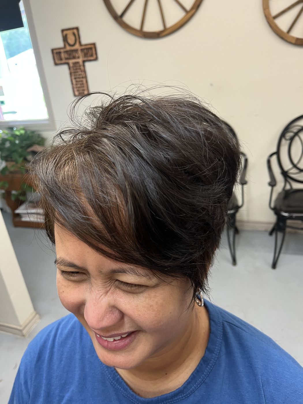 Cut and finish by Gina Hackett at Hair Barn, Tyler TX